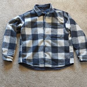Banana Republic Blue and White Plaid Shirt Jacket